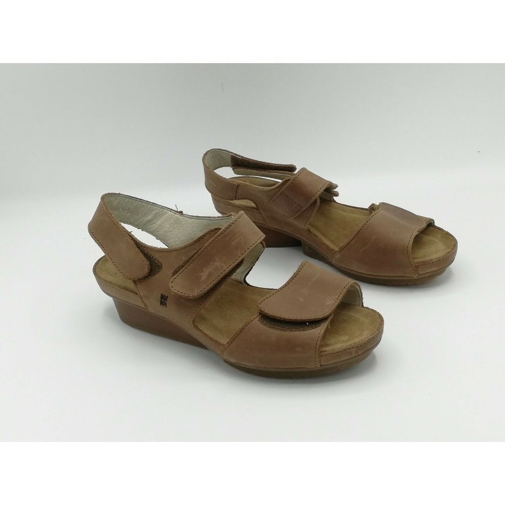 El Naturalista Leather Slingback Comfort Sandals Brown Women's 37 US 7M